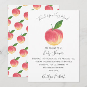 Tarjeta De Agradecimiento Sweet Little Peach Baby Shower