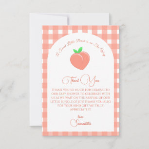 Tarjeta De Agradecimiento Sweet Little Peach Baby Shower