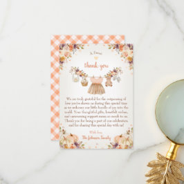 Tarjeta De Agradecimiento Sweet Little Pumpkin Autumn Baby Shower