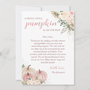 Tarjeta De Agradecimiento Sweet Little Pumpkin Autumn Baby Shower