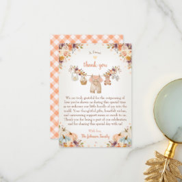 Tarjeta De Agradecimiento Sweet Little Pumpkin Autumn Baby Shower