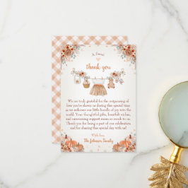 Tarjeta De Agradecimiento Sweet Little Pumpkin Autumn Baby Shower