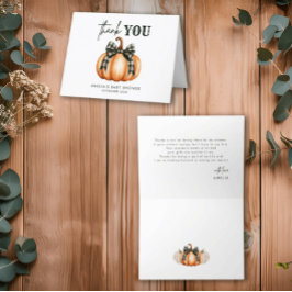 Tarjeta De Agradecimiento Sweet Little Pumpkin Baby Shower Gracias