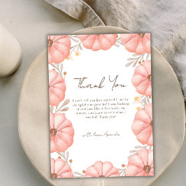 Tarjeta De Agradecimiento Sweet Little Pumpkin Floral Baby Shower