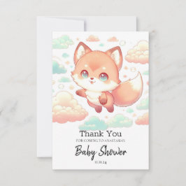 Tarjeta De Agradecimiento Sweet Majestic Fox Baby Shower
