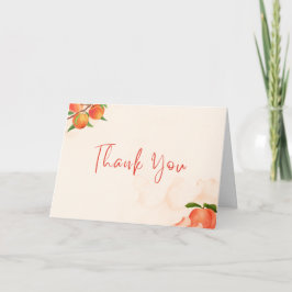 Tarjeta De Agradecimiento Sweet Peach Baby Shower Thank You Card