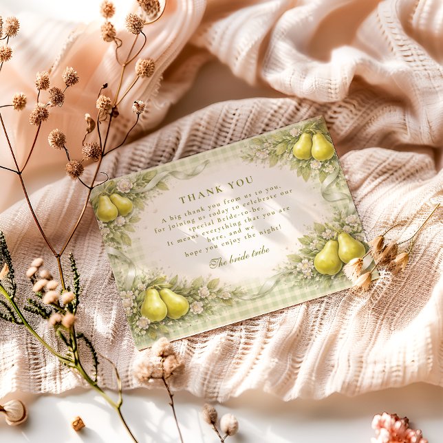 Tarjeta De Agradecimiento Sweet Perfect Pair Pear Bridal Shower (Subido por el creador)
