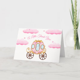 Tarjeta De Agradecimiento Sweet Pink Fairy Princess Carriage Baby Shower