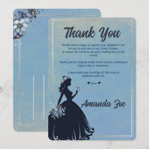 Tarjeta de agradecimiento Sweet Sixteen