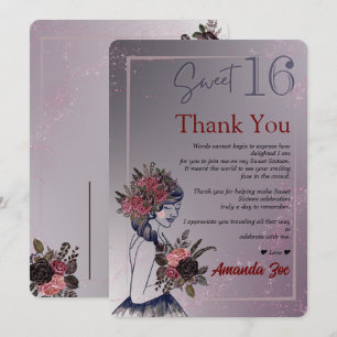 Tarjeta de agradecimiento Sweet Sixteen