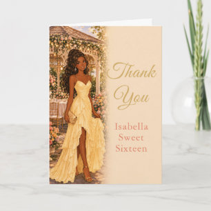 Tarjeta de agradecimiento Sweet Sixteen Amarillo M