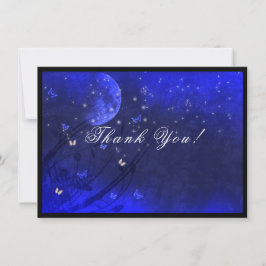 Tarjeta De Agradecimiento Sweet Sixteen  Enchanted Evening Purple Blue  