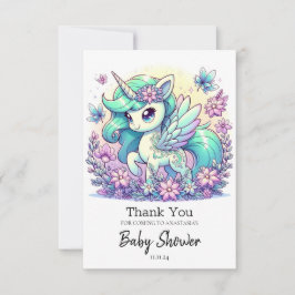 Tarjeta De Agradecimiento Sweet Unicorn Baby Shower