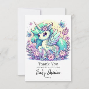 Tarjeta De Agradecimiento Sweet Unicorn Baby Shower
