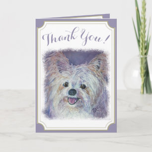 Tarjeta De Agradecimiento Sweet White Yorkie GRACIAS