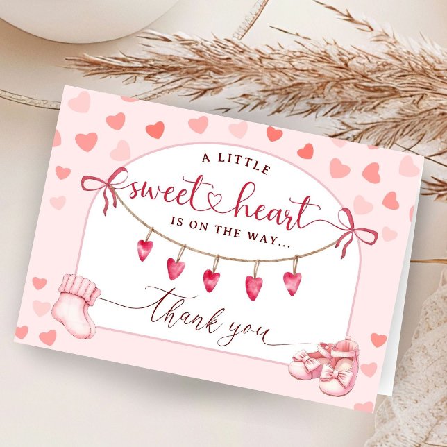 Tarjeta De Agradecimiento Sweetheart Baby Shower Folded Thank You Cards (Subido por el creador)