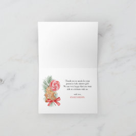 Tarjeta De Agradecimiento Sweetie is On Way Navidades Baby Shower Gracias