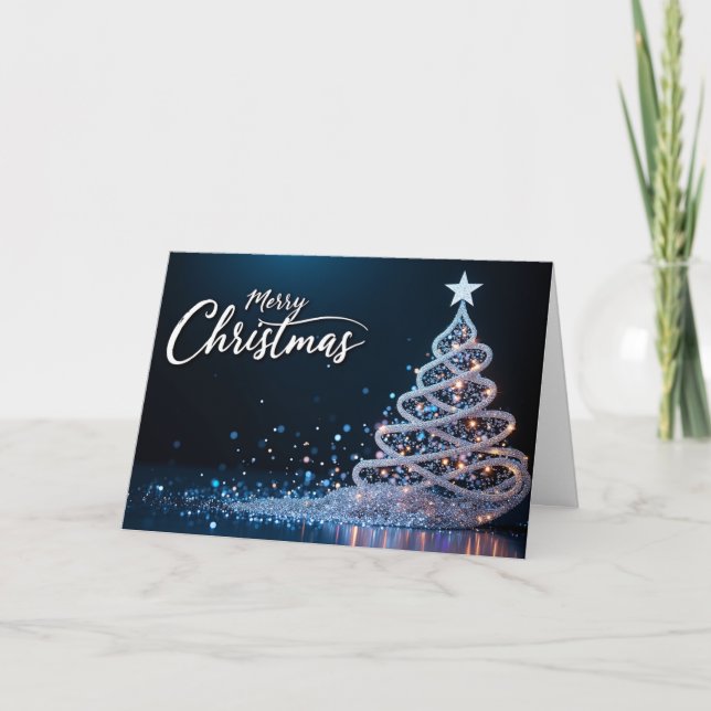 Tarjeta De Agradecimiento Swirling Lights – Merry Christmas Elegance (Anverso)
