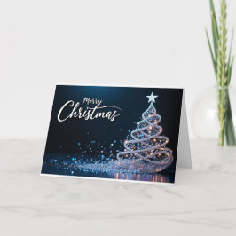 Tarjeta De Agradecimiento Swirling Sparkle Tree – Christmas Card