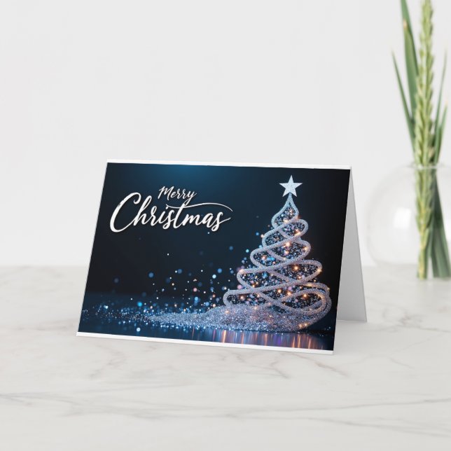 Tarjeta De Agradecimiento Swirling Sparkle Tree – Christmas Card (Anverso)