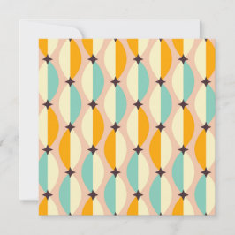 Tarjeta De Agradecimiento Symmetrical retro pattern with interlocking teal