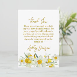 Tarjeta De Agradecimiento Sympathy Daffodil Funeral Thank You Card