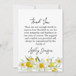 Tarjeta De Agradecimiento Sympathy Daffodil Photo Funeral Thank You Card