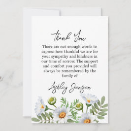 Tarjeta De Agradecimiento Sympathy Daisy Photo Thank You Card