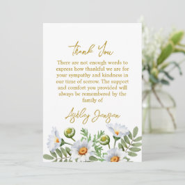 Tarjeta De Agradecimiento Sympathy Daisy Thank You Card
