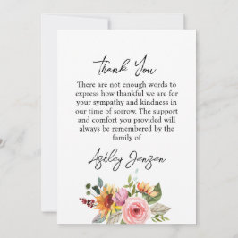 Tarjeta De Agradecimiento Sympathy Floral Photo Funeral Thank You Card