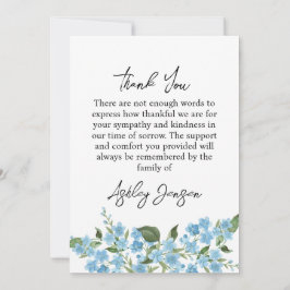Tarjeta De Agradecimiento Sympathy Forget me not Photo Thank You Card