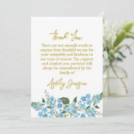 Tarjeta De Agradecimiento Sympathy Forget me not Thank You Card