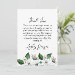 Tarjeta De Agradecimiento Sympathy Jasmine Funeral Thank You Card