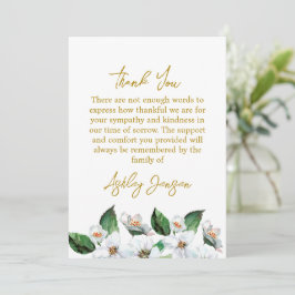 Tarjeta De Agradecimiento Sympathy Jasmine Funeral Thank You Card