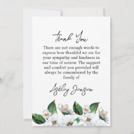 Tarjeta De Agradecimiento Sympathy Jasmine Photo Funeral Thank You Card
