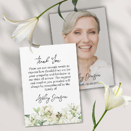 Tarjeta De Agradecimiento Sympathy Lily Photo Funeral Thank You Card