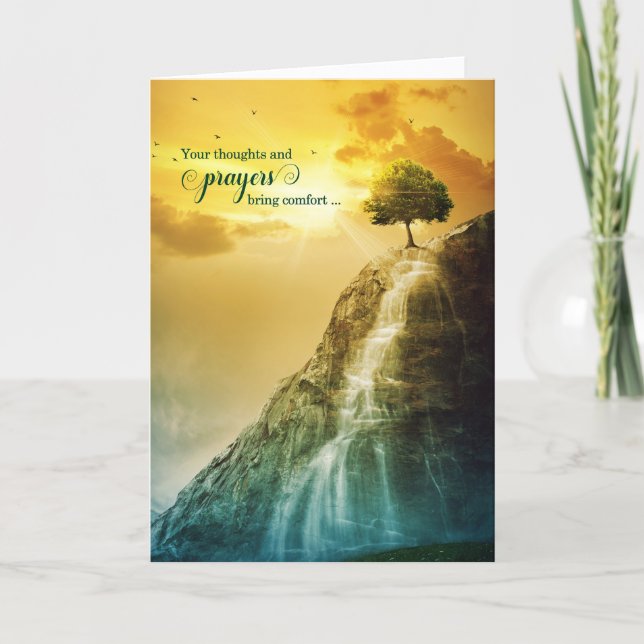 Tarjeta De Agradecimiento Sympathy or Condolences Waterfall (Anverso)