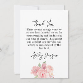 Tarjeta De Agradecimiento Sympathy Rose Funeral Thank You Card