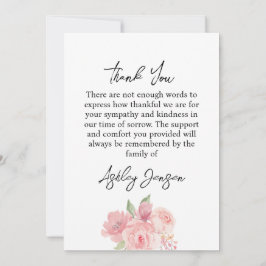 Tarjeta De Agradecimiento Sympathy Rose Photo Funeral Thank You Card