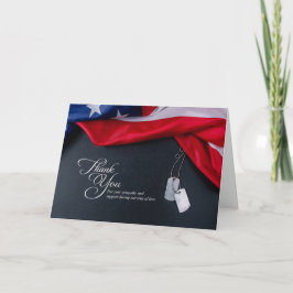 Tarjeta De Agradecimiento Sympathy Thank You Military Dog Tags Flag Blank