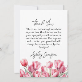 Tarjeta De Agradecimiento Sympathy Tulip Photo Funeral Thank You Card