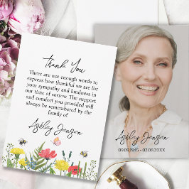 Tarjeta De Agradecimiento Sympathy Wildflower Photo Funeral Thank You Card