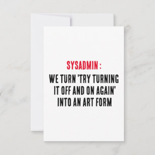 Tarjeta De Agradecimiento Sysadmin Activamos el apagado y otra vez