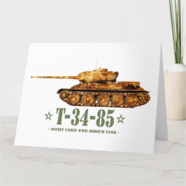 Tarjeta De Agradecimiento T-34-85 Segunda Guerra Mundial Dos tanques soviéti