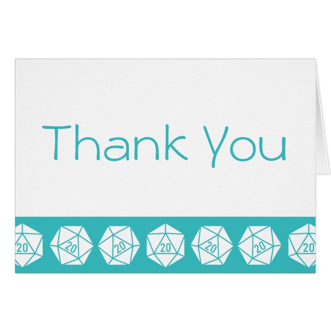 Tarjeta de agradecimiento Tabletop Chic en turques (Anverso (Horizontal))