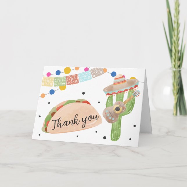 Tarjeta De Agradecimiento Taco Bout A Baby Cactus Baby Shower (Anverso)