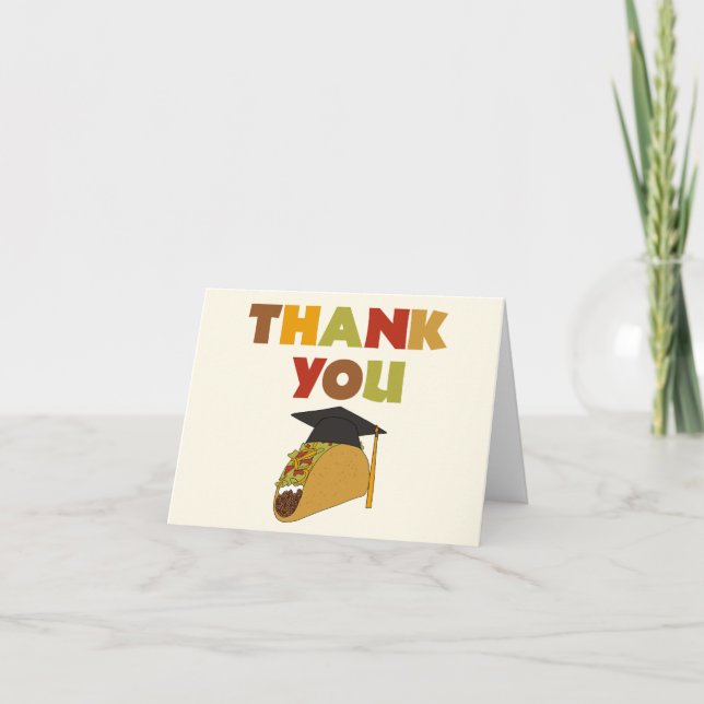 Tarjeta De Agradecimiento Taco con tapón de graduación (Anverso)