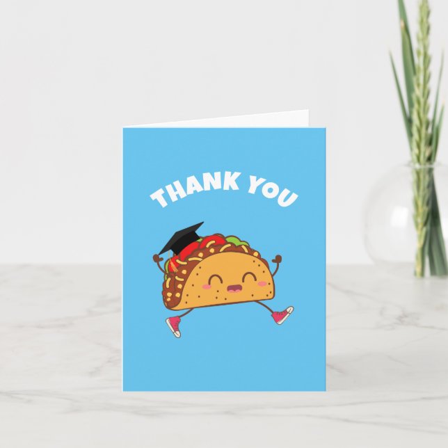 Tarjeta De Agradecimiento Taco Graduation Party Blank Gracias Cartas (Anverso)