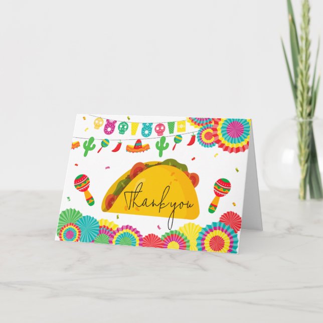 Tarjeta De Agradecimiento Taco mexicano 'Bout A Baby Shower (Anverso)