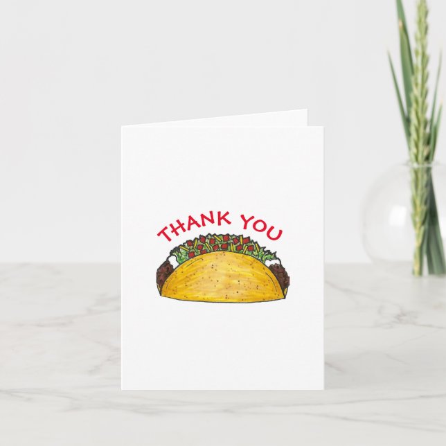 Tarjeta De Agradecimiento Taco TWOSday Martes 2 cumpleaños Fiesta Fiesta (Anverso)